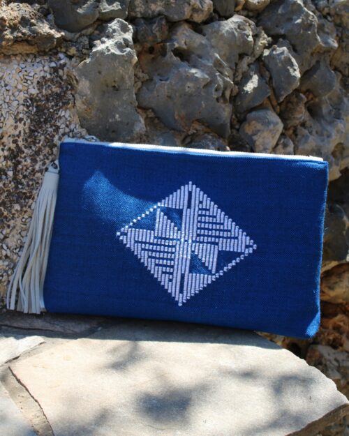 Handloomed blue envelope bag