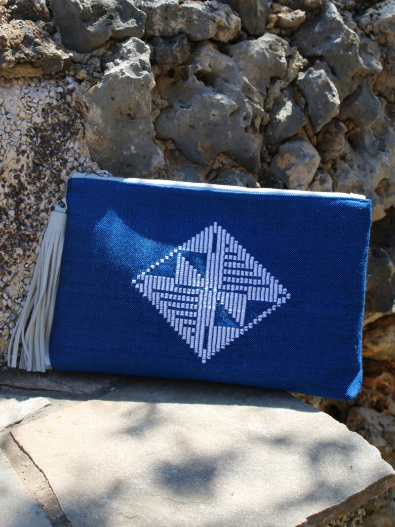 Handloomed blue envelope bag